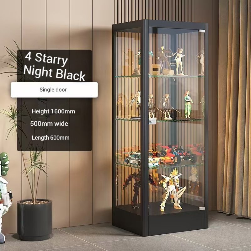 Professional 4-tier glass display box for anime figurines and collectibles