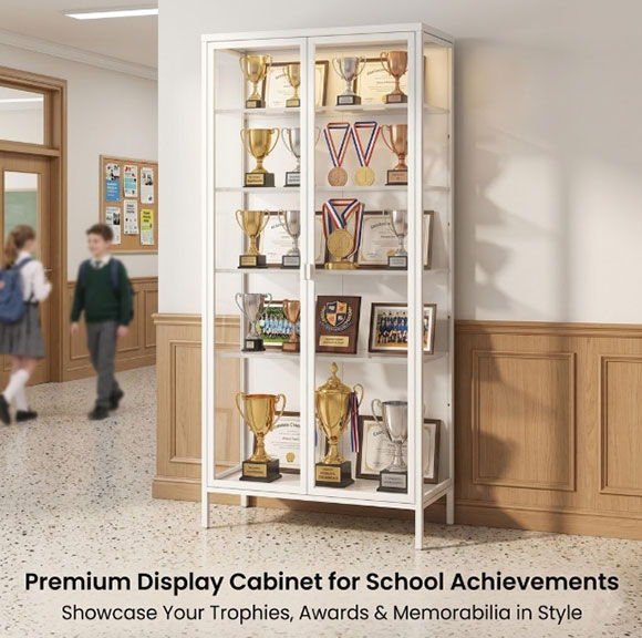 Trophy Display Cabinet Steel Frame 50kg Per Shelf 2000mm Height — Champions Deserve Better Than Wobbly Shelves